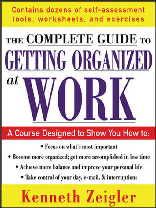 Title details for Getting Organized at Work by Kenneth Zeigler - Available